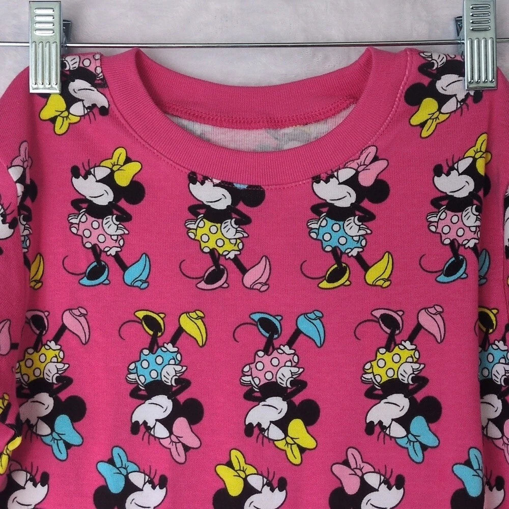 Disney Girl's Pink Minnie Mouse Print Pajamas Size L 10