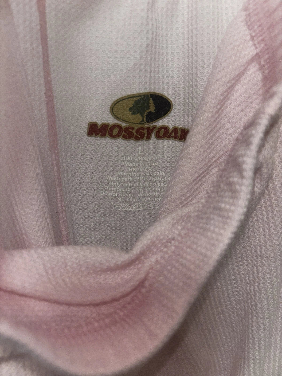 Children's Size Large Mossy Oak Pajama Set Pink Thermal Thin Long Sleeve