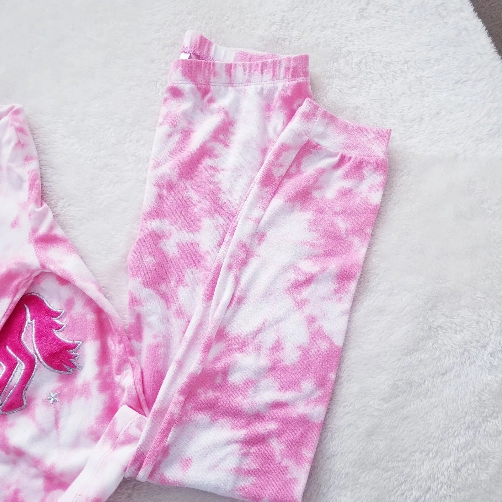 Girls Soft and Snag Long Sleeve Pajama Set Unicorn Design Pink