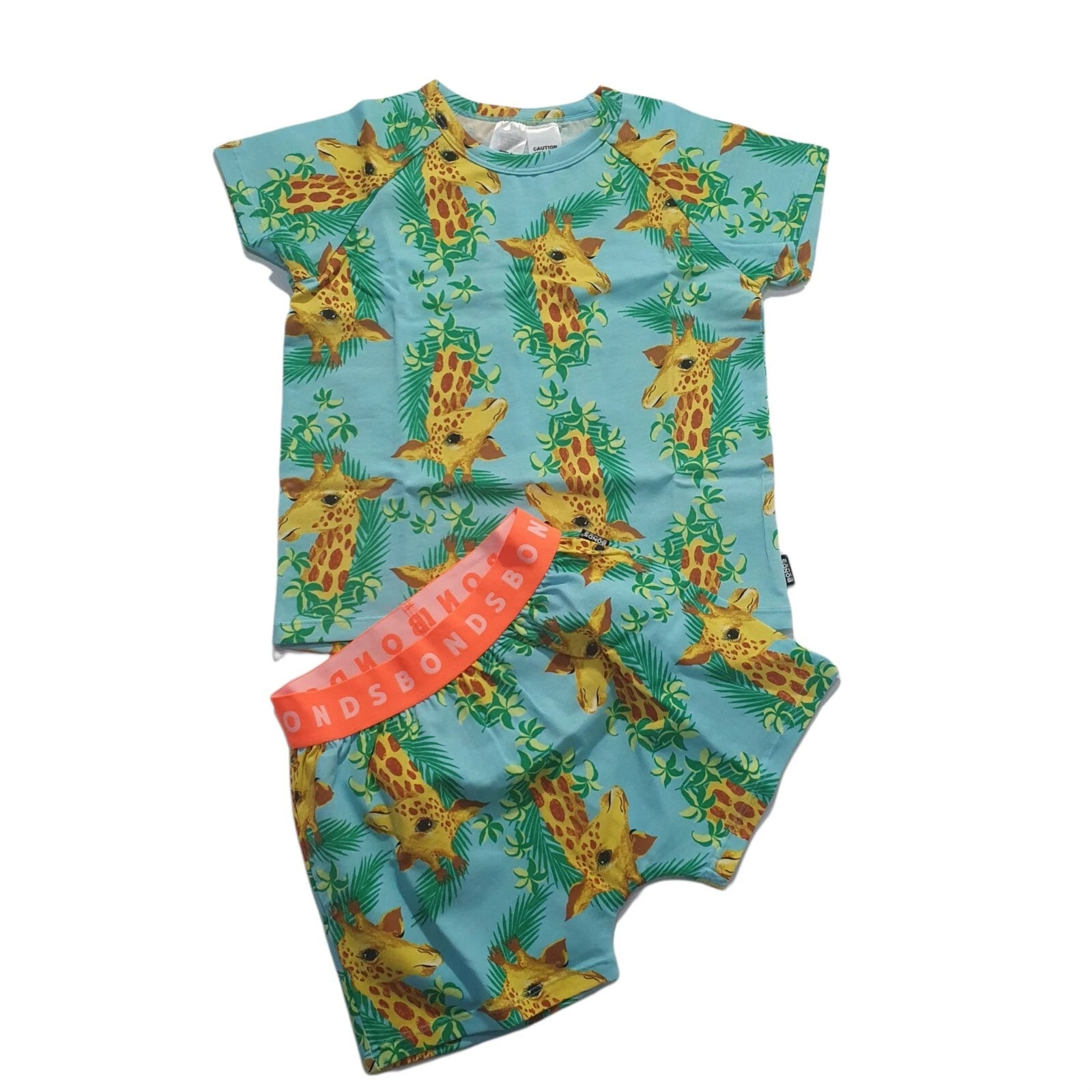 Bonds Baby Kids Sleep Short PJ Set Size 3 Unisex Boy Girl Blue Giraffe