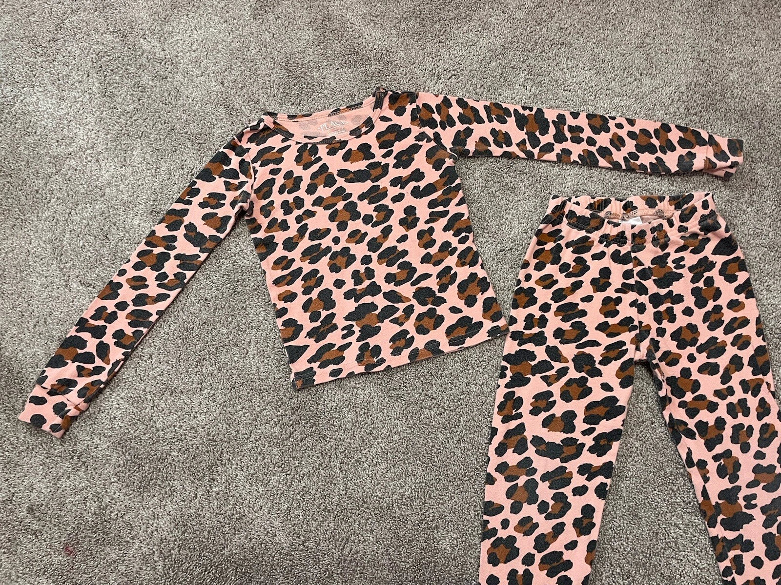 Children’s Place Girls Long Sleeve Animal Print Pajama Set Size 4