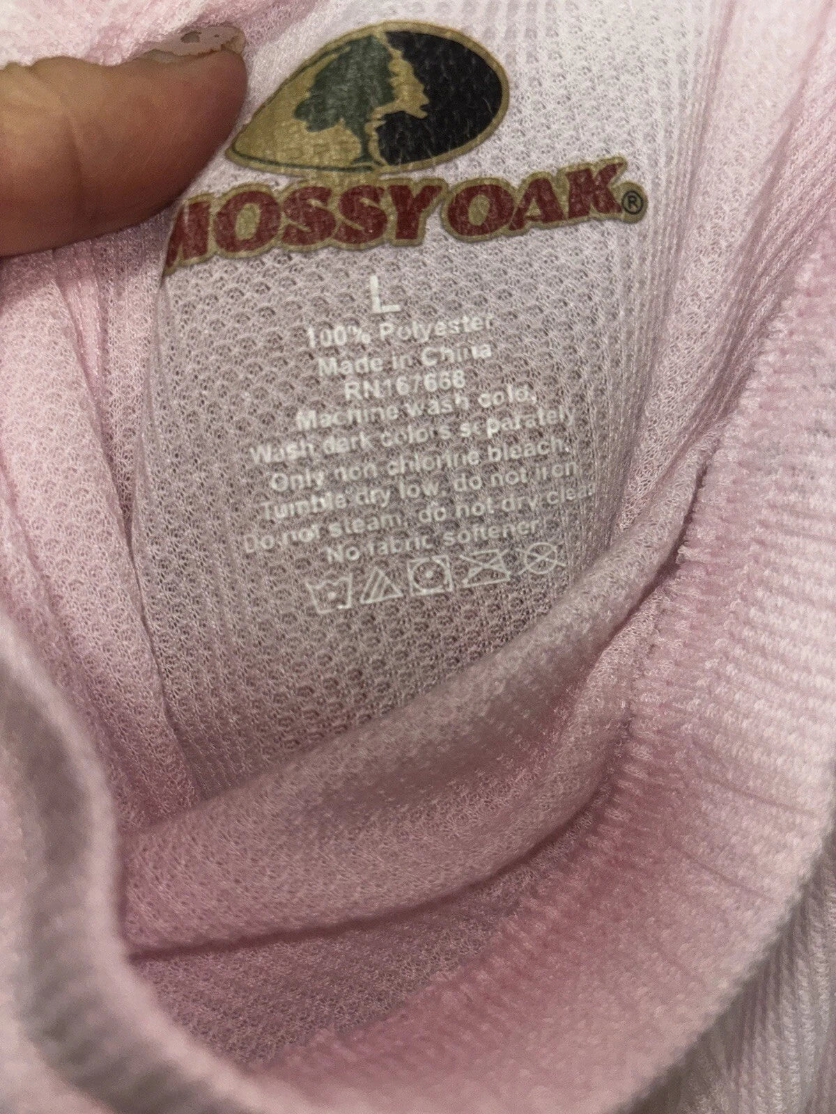 Children's Size Large Mossy Oak Pajama Set Pink Thermal Thin Long Sleeve