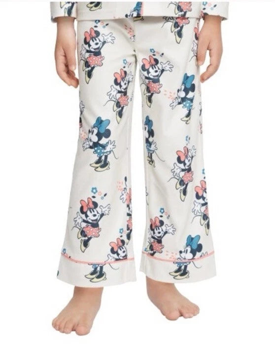 Disney Minnie Mouse Kids 2-PC PJ Set Size 5 Notch Collar Long Sleeves