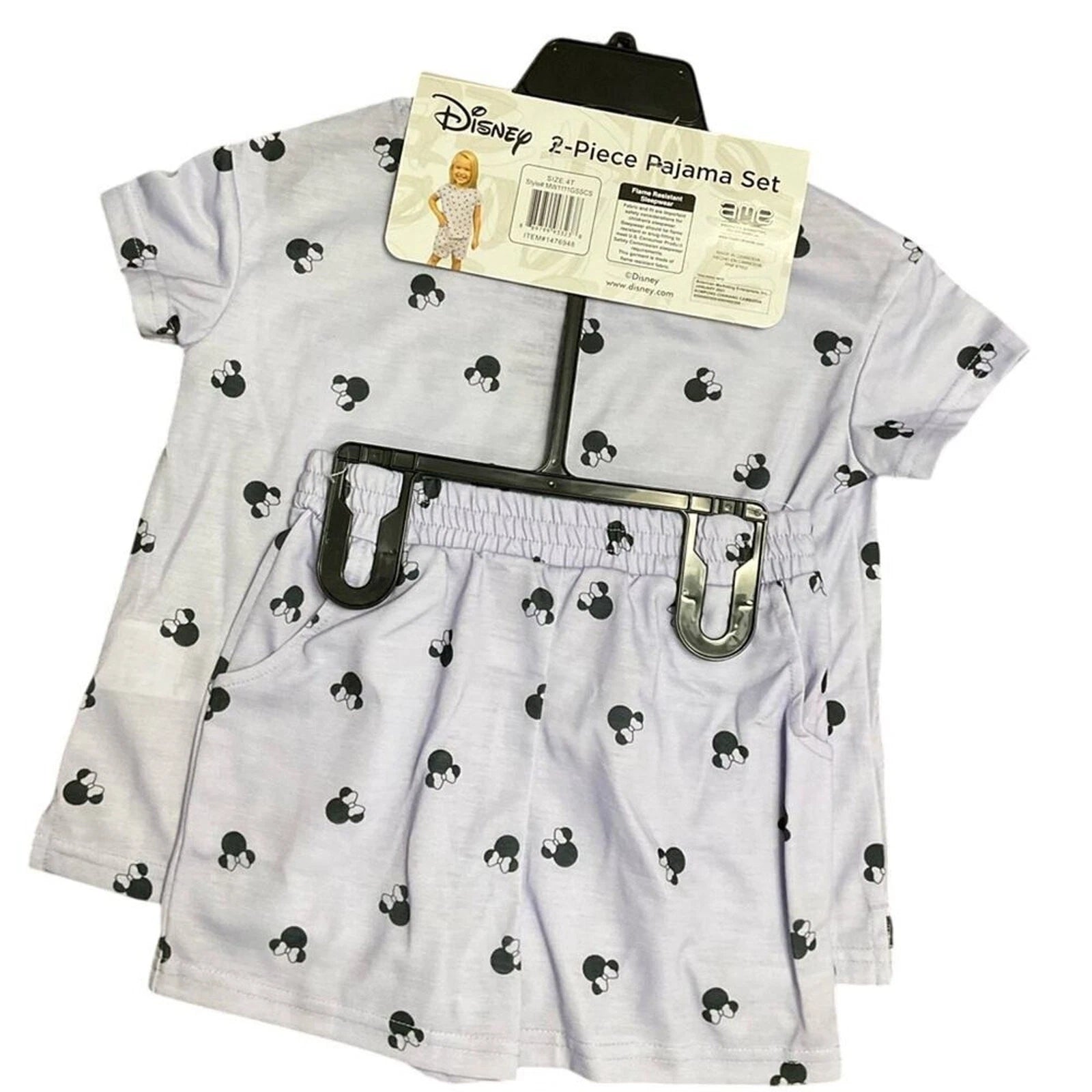 Disney Girl’s Pajamas Sleepwear Purple 2 Piece Set Size 4T NWT