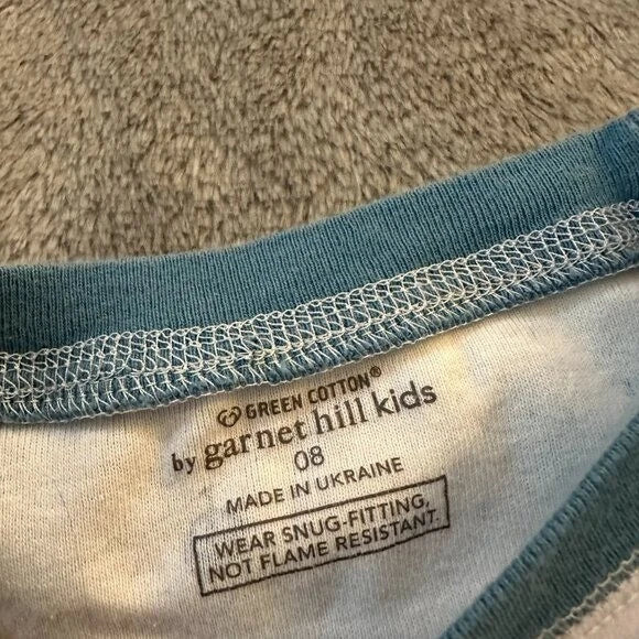 Garnet Hill Kids Holiday Winter Christmas Pajamas  Pajama Set Girl Boy 8 Ski