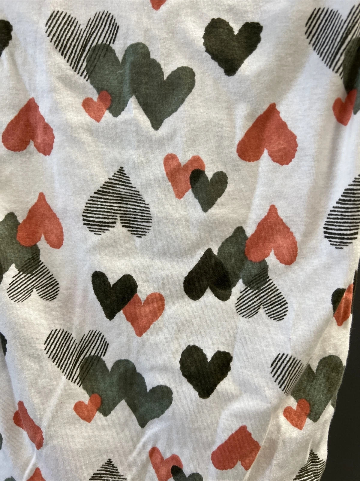 Carters Girls White Multicolored Heart Pajama Set Sz 10/10A NWT