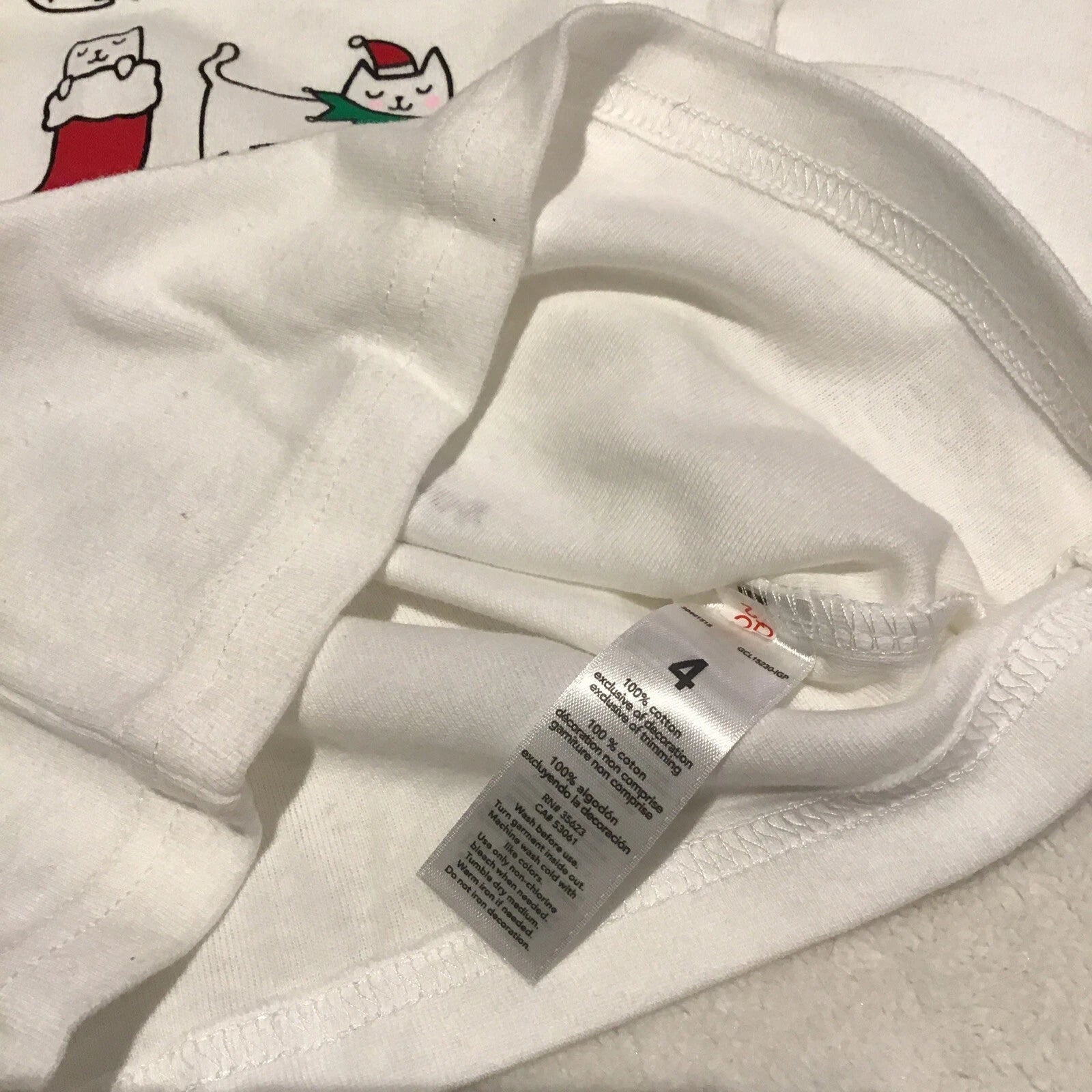 Carter’s kids sz 4 meowy Christmas buffalo check pajama set NWT