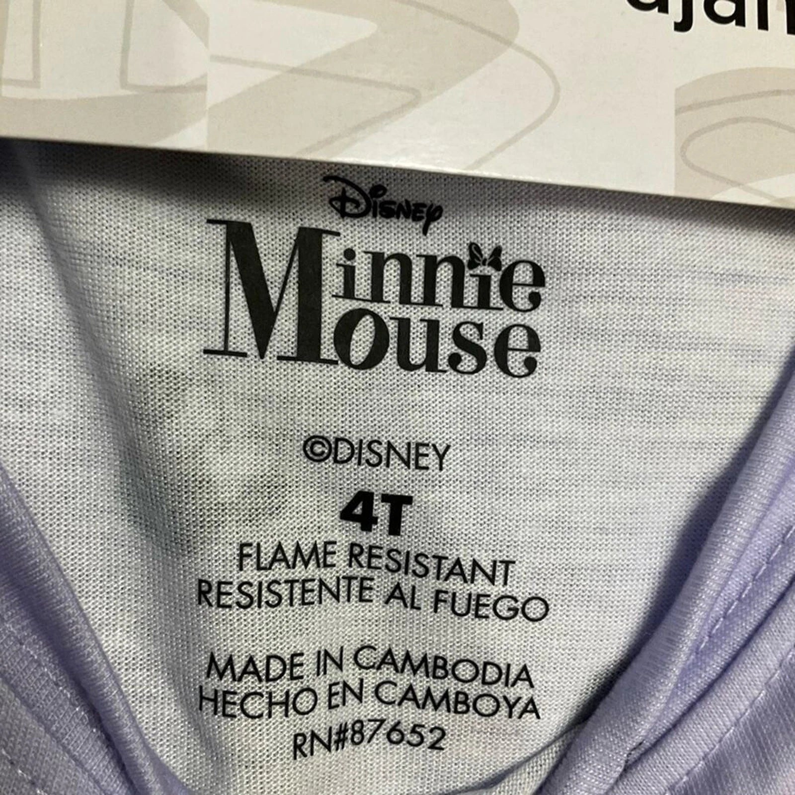 Disney Girl’s Pajamas Sleepwear Purple 2 Piece Set Size 4T NWT