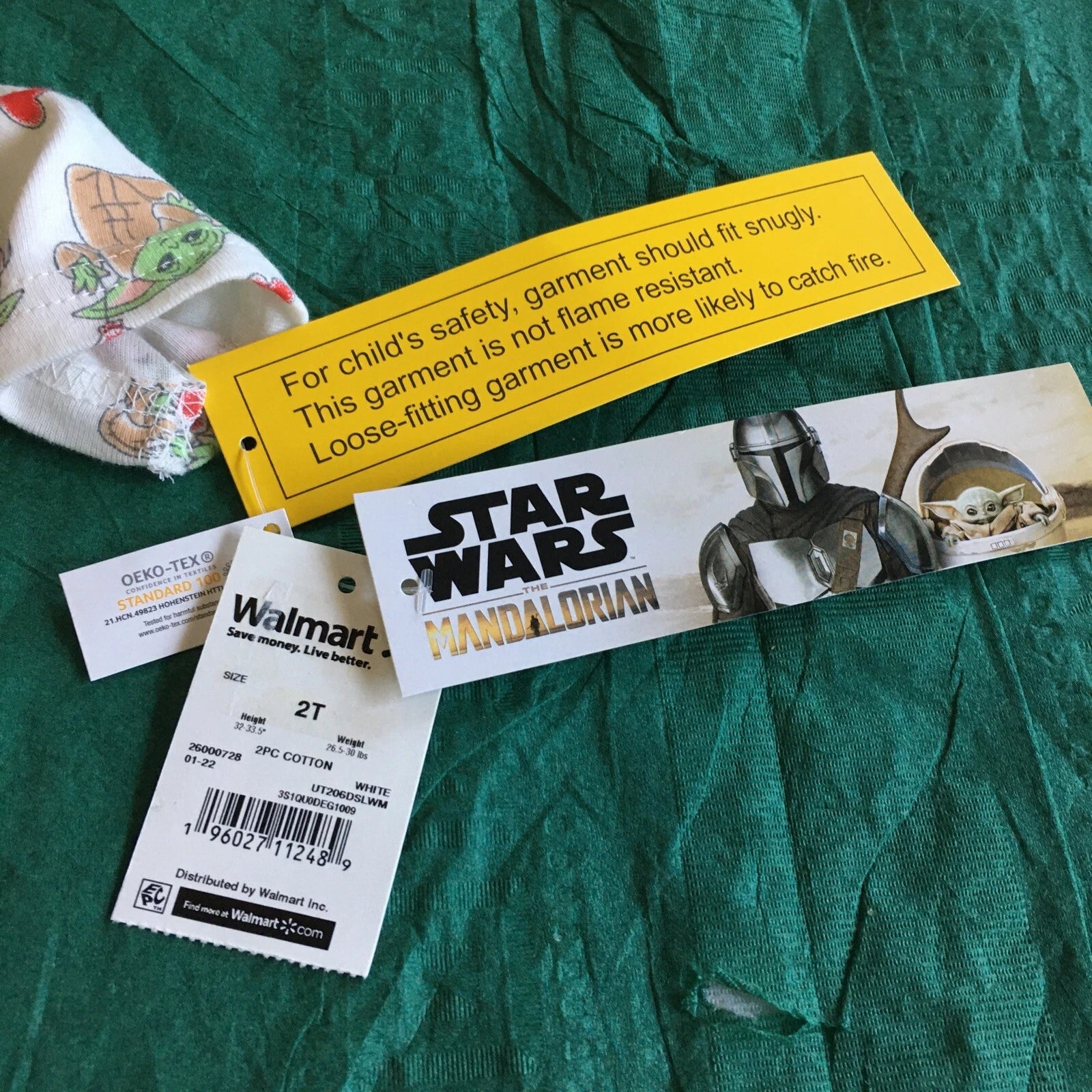 NWT Star Wars The Mandalorian Grogu Baby Yoda Cotton Pajamas PJs 2 Piece Set 2T