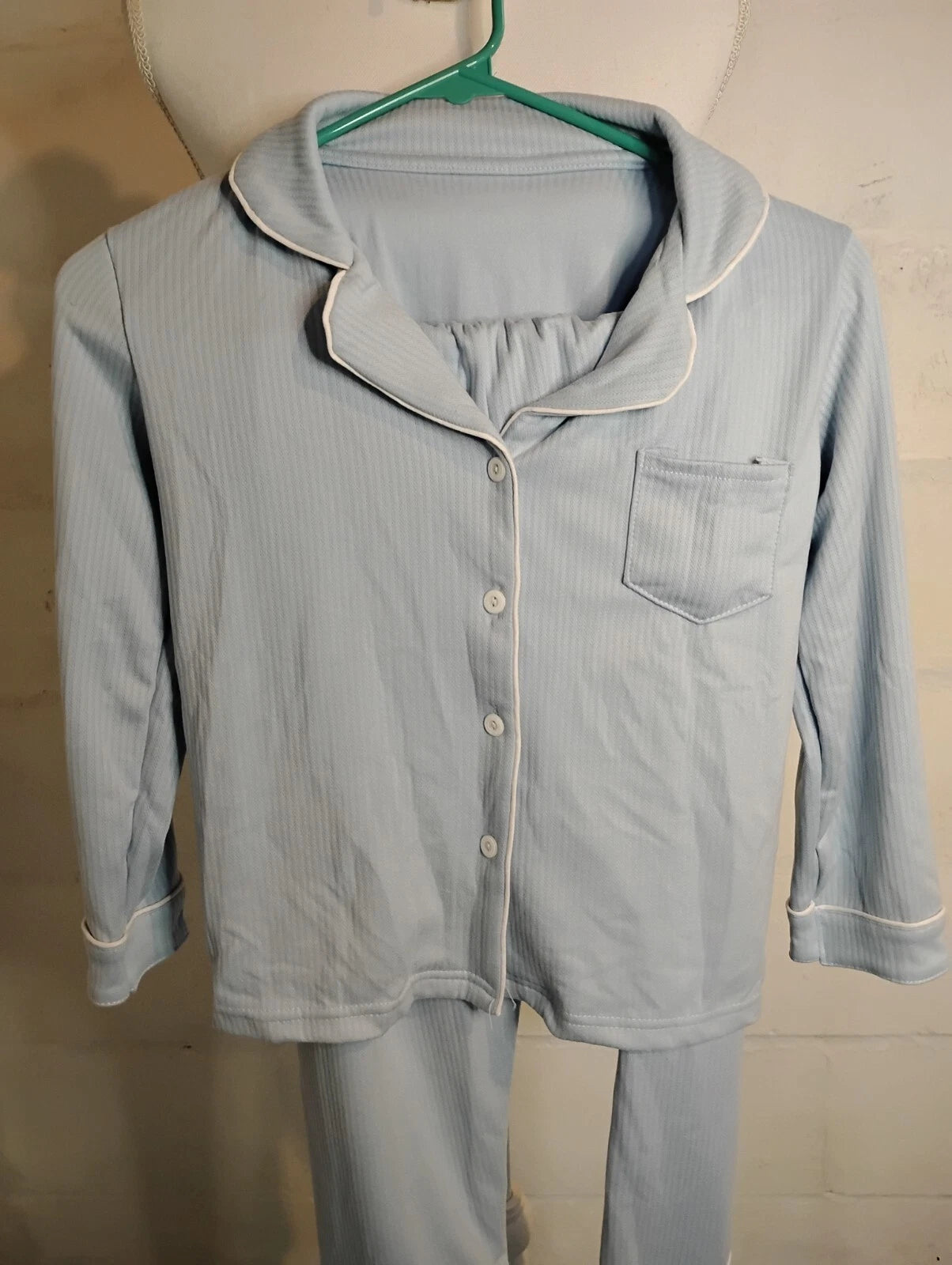 Unisex Very Soft Kids Blue Pajamas Set Size 130 (Kids age 7-8) NEW