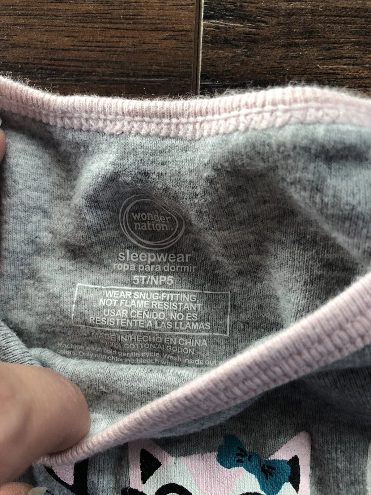 Girls Sleepwear Size 5 Kids 2 Piece Cat Cupcake Pajama Set Wonder Nation