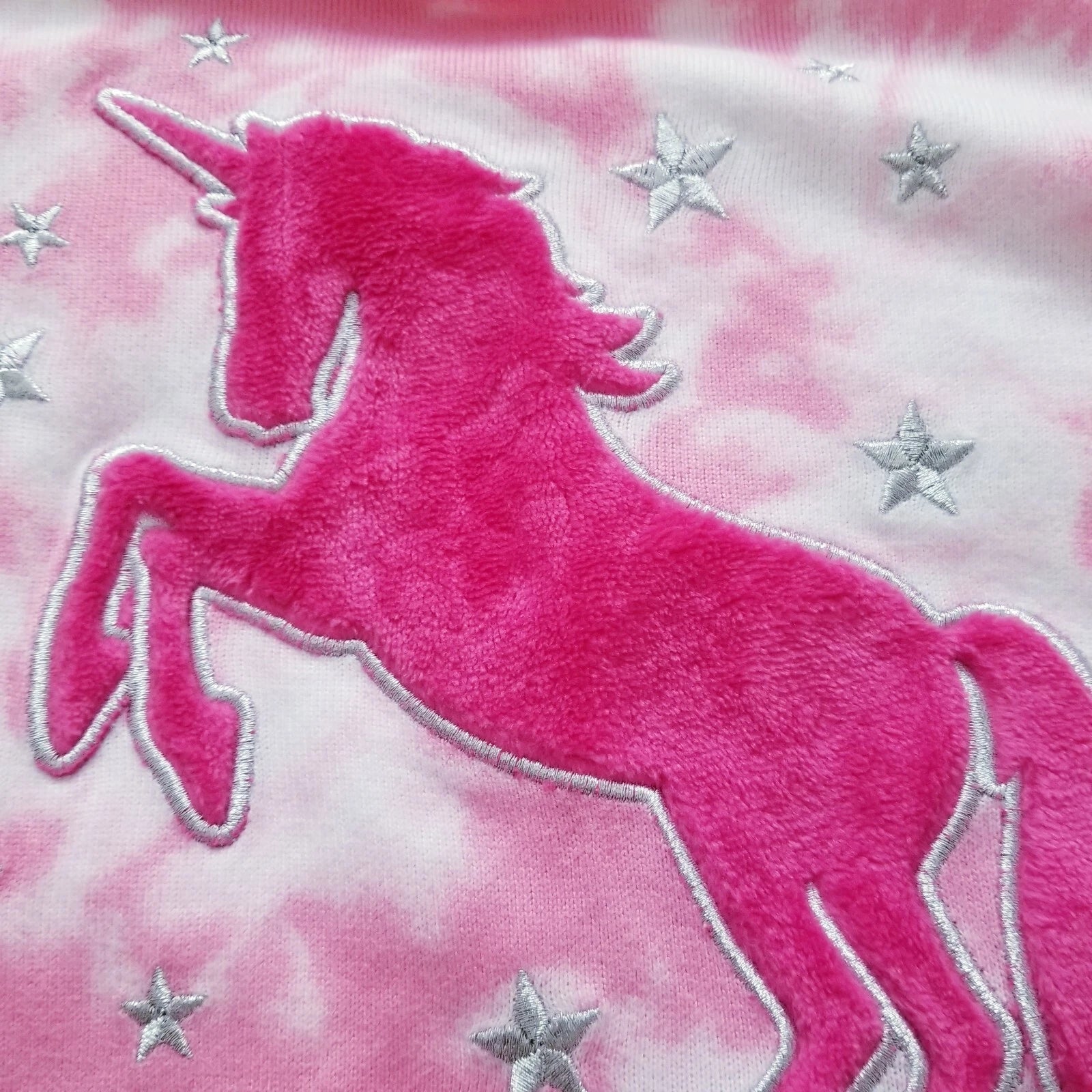 Girls Soft and Snag Long Sleeve Pajama Set Unicorn Design Pink