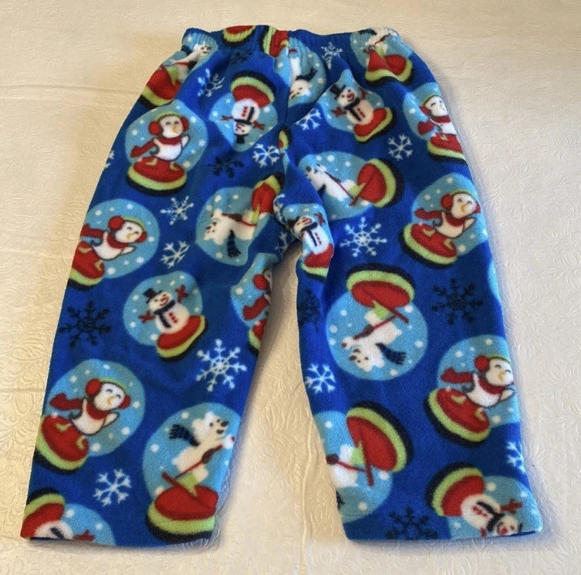 Children’s Place Blue Fleece Holiday Pajama Set- Size XXS (2/3) NWT
