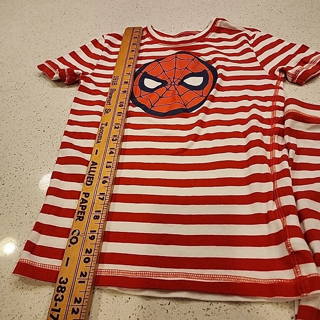 Gap Kids Marvel Pj Set Shirt Shorts 14 Spiderman Cotton Red White Stripes