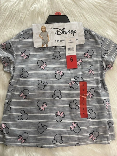 Disney Minnie Kids  Girls Pajama Set 2 pieces Size 6  New