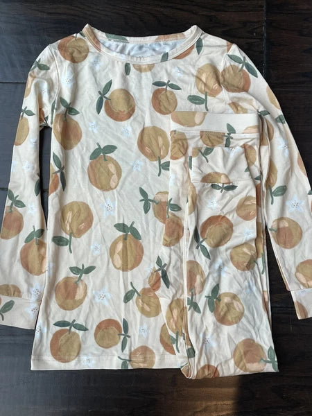 EMI LEI Girls Pajama Set,  NWOT, Size 5T, Muted Orange Design, Super Soft