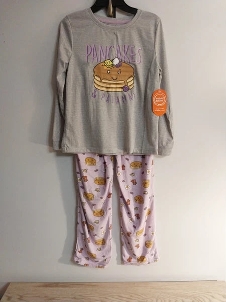 Girls Large (10-12) LS 2PC Sleep Set Pancake Theme