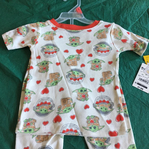 NWT Star Wars The Mandalorian Grogu Baby Yoda Cotton Pajamas PJs 2 Piece Set 2T