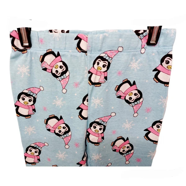 Fish Flops Girls Penguin Knit Pajama Set-5 w/Penguin Cozy Socks