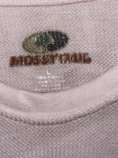 Children's Size Large Mossy Oak Pajama Set Pink Thermal Thin Long Sleeve