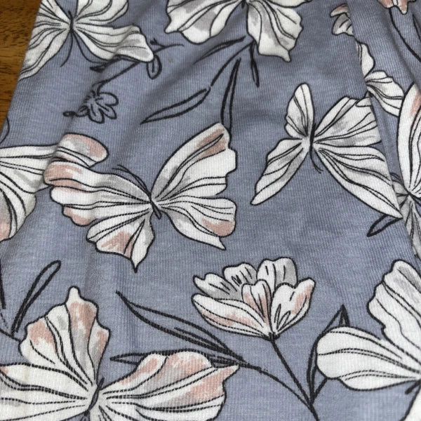 Carter's Girls 8/8A  Pajama Set Snug fit  Butterfly Flowers Purple Cotton
