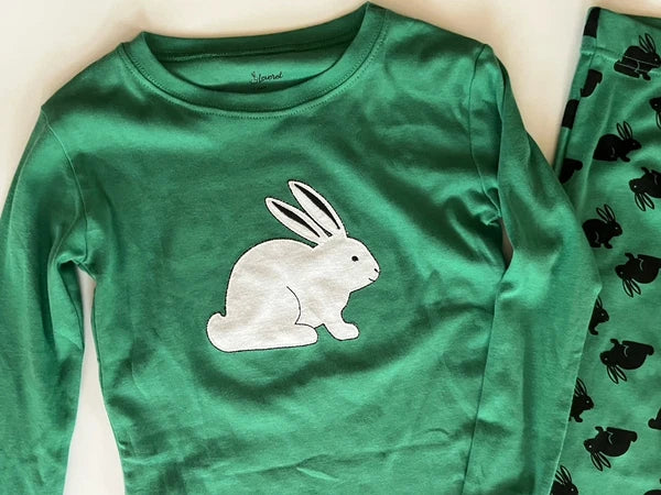 Leveret Unisex Kids Two Piece Cotton PJ’s Pajamas 10 Years Bunny Easter Green
