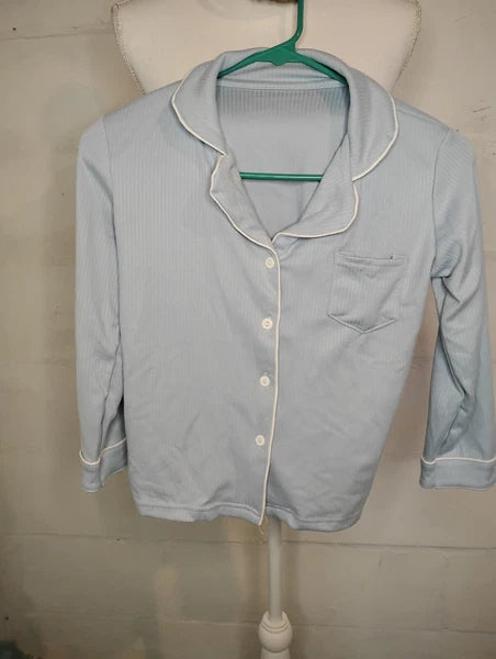 Unisex Very Soft Kids Blue Pajamas Set Size 130 (Kids age 7-8) NEW