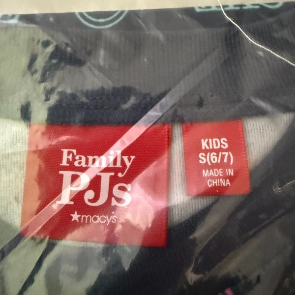 Family PJ's from Macy's Pajama Set Love Smiley Blue Kids Size 6-7