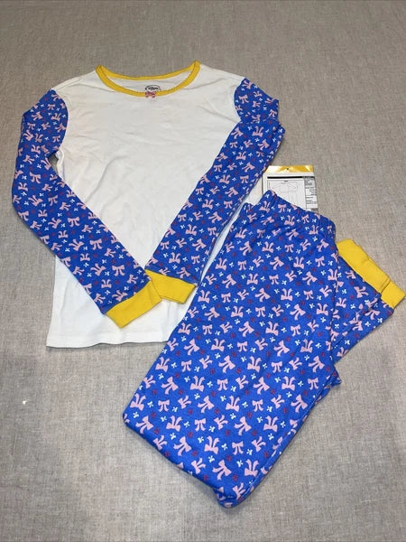 Disney Long Pajama Set Top And Bottoms Princess  Bows size 8