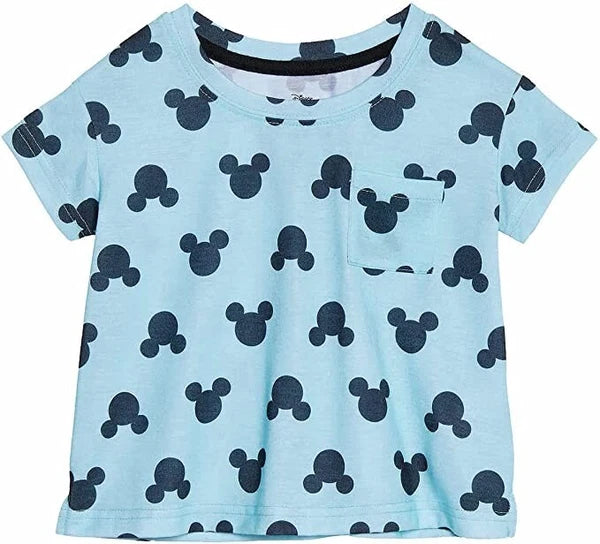 Disney Girls' 2-Piece Pajama Set Mickey Blue/Green Size-5