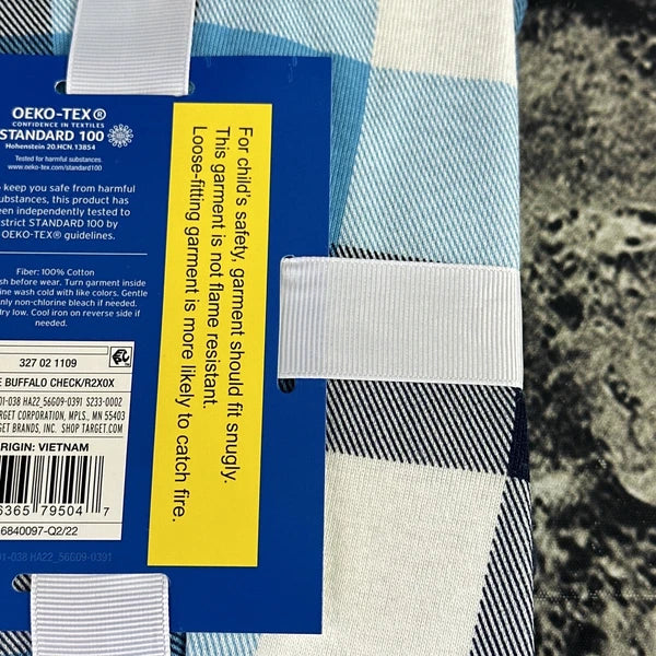 Family Sleep Child 18 Months Blue Pajama Set Hanukkah Blue Plaid