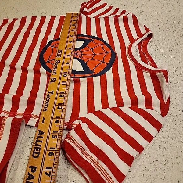 Gap Kids Marvel Pj Set Shirt Shorts 14 Spiderman Cotton Red White Stripes