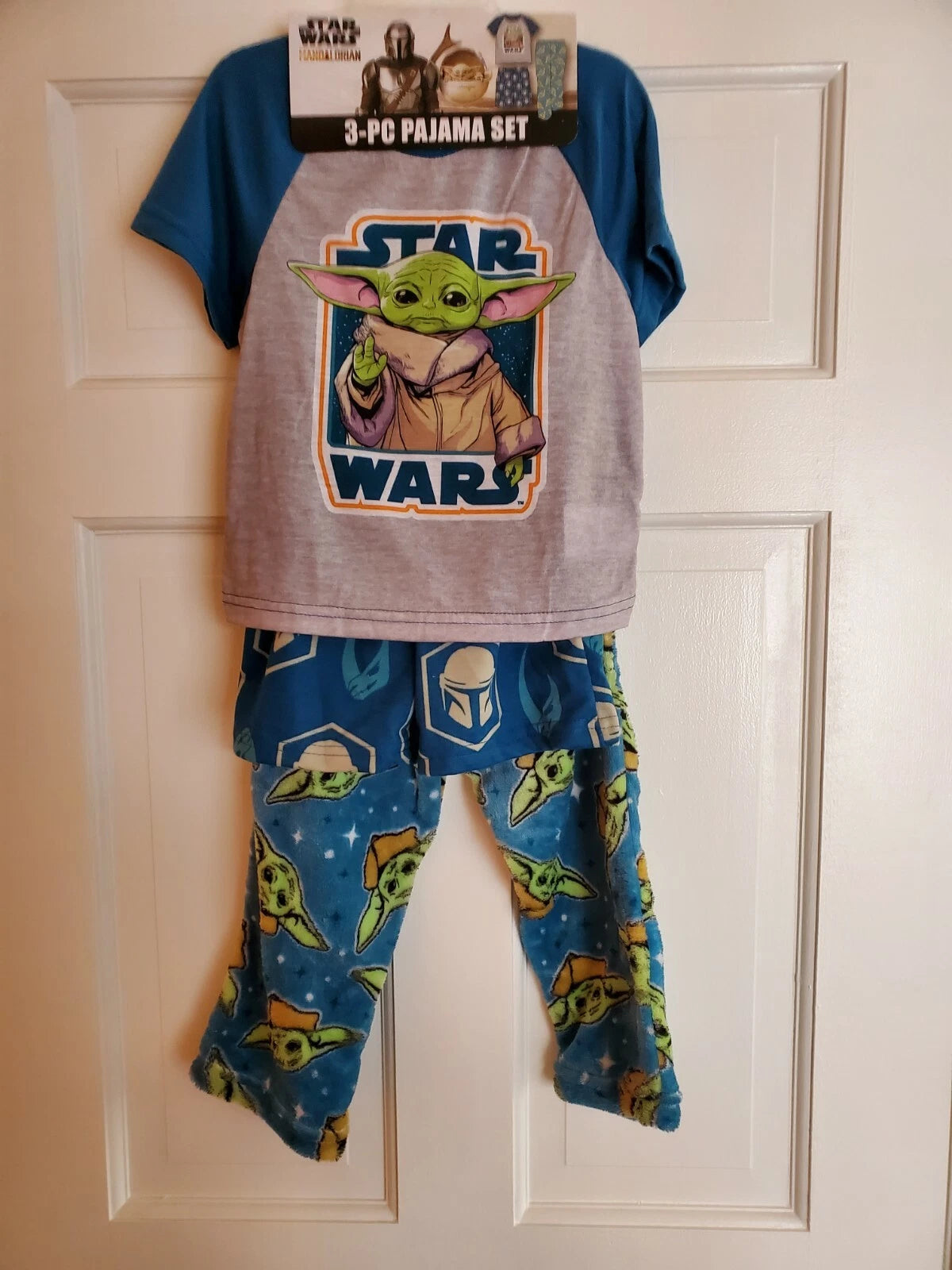 STAR WARS BOYS MANDALORIAN  3-PC PAJAMA SET SIZE 4