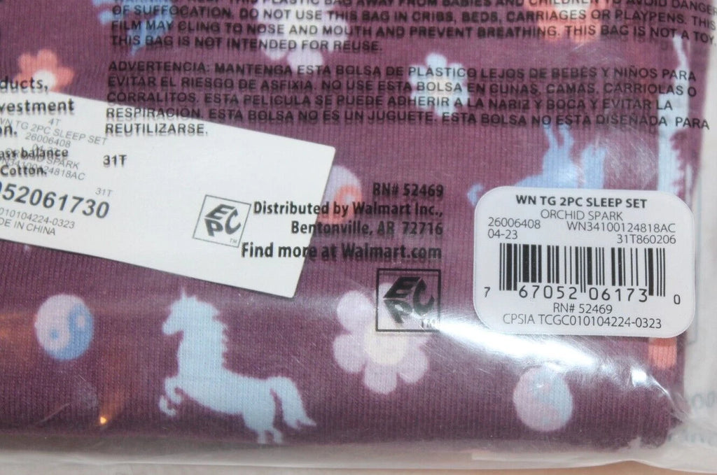 New in Package Wonder Nation 2 Piece Pajama Set Size 4T