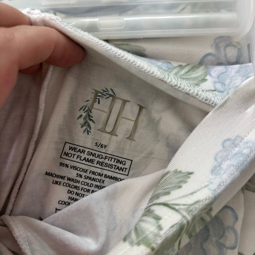 Hamner Hill toddler kids youth 5-6 two piece pajama set garden party Ruffle