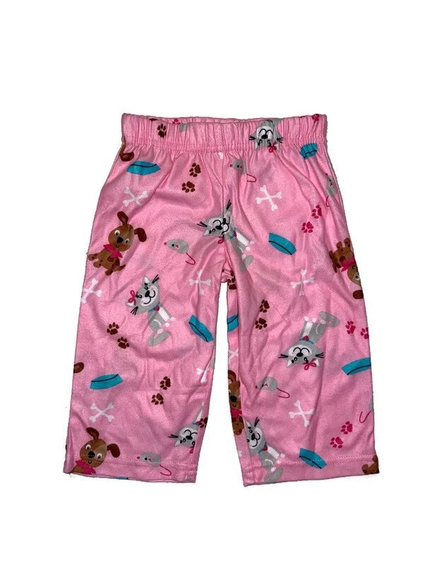 Night Life Sleepwear 12 Months Pink Cats, Dogs, and Mice 2 Piece Pajama Set