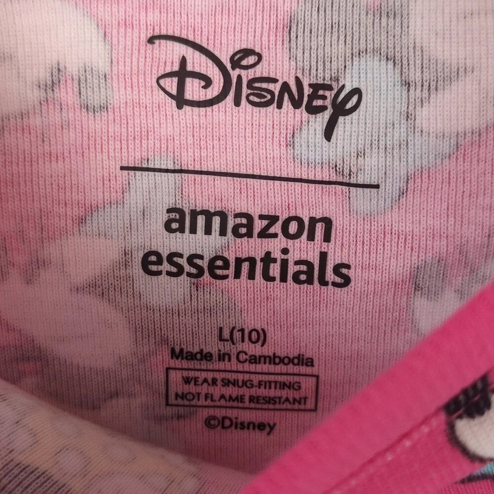 Disney Girl's Pink Minnie Mouse Print Pajamas Size L 10