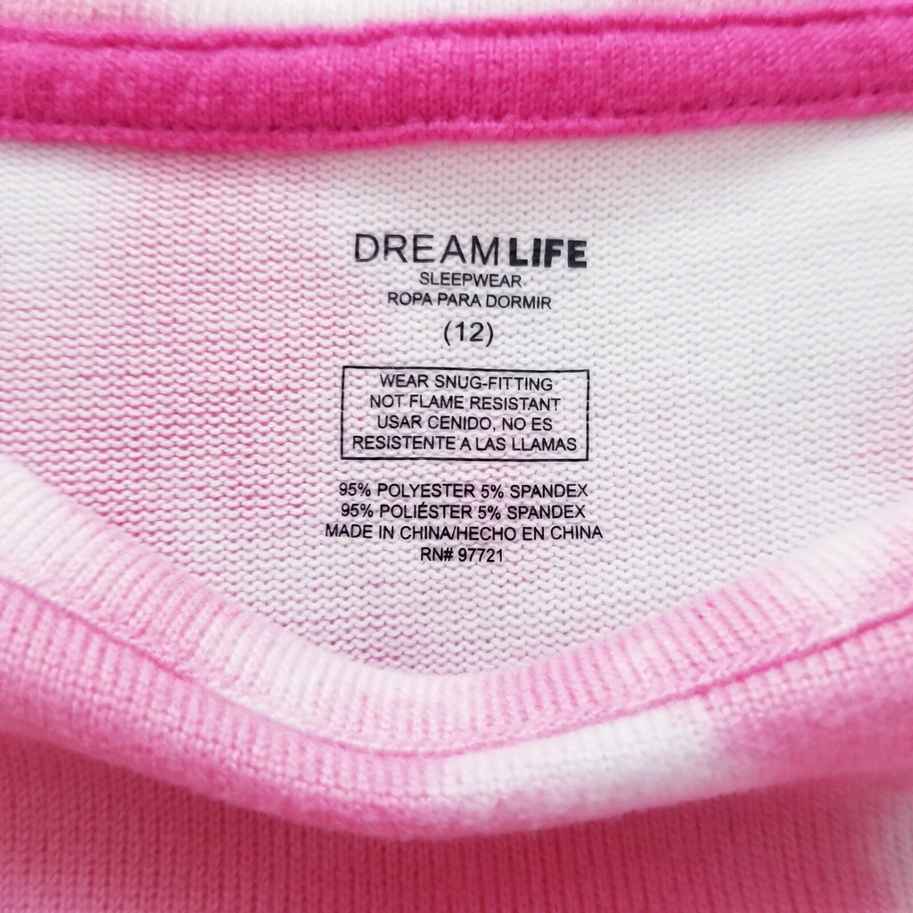 Girls Soft and Snag Long Sleeve Pajama Set Unicorn Design Pink