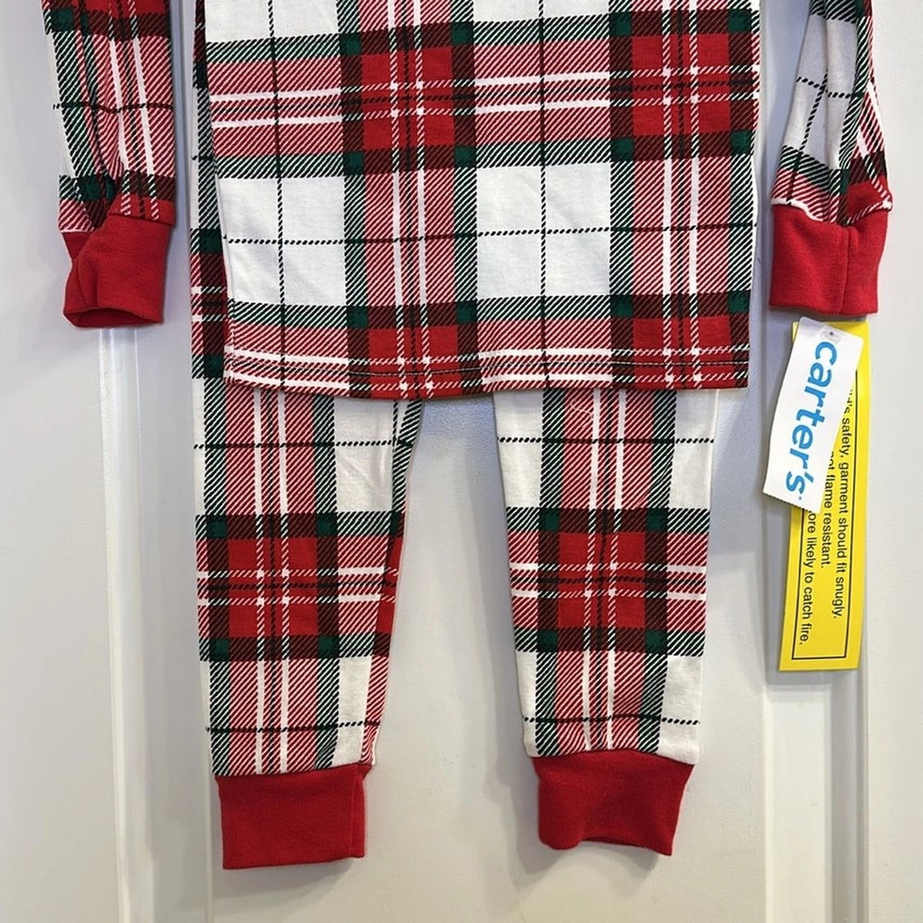 Carter’s Holiday Plaid Cotton PJ Pajama Set Toddler NEW Size 2T Unisex