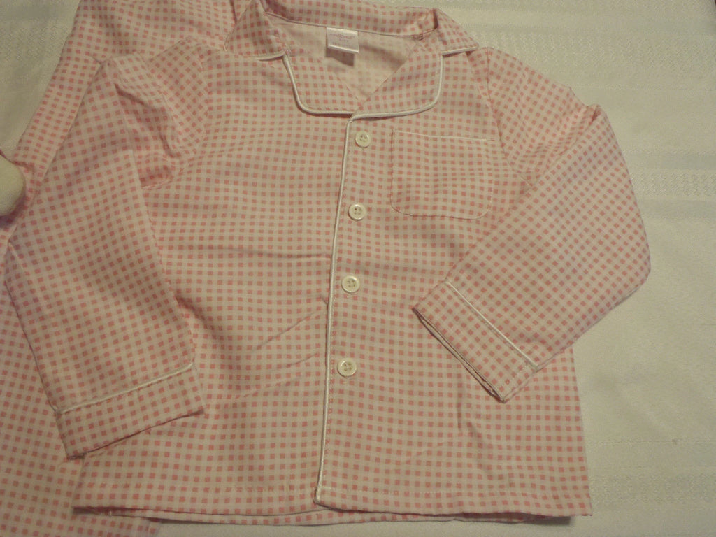 Cre8ions Pink Gingham 2T-3T Pajama set Matching Sock Monkey Toy New Sleepwear