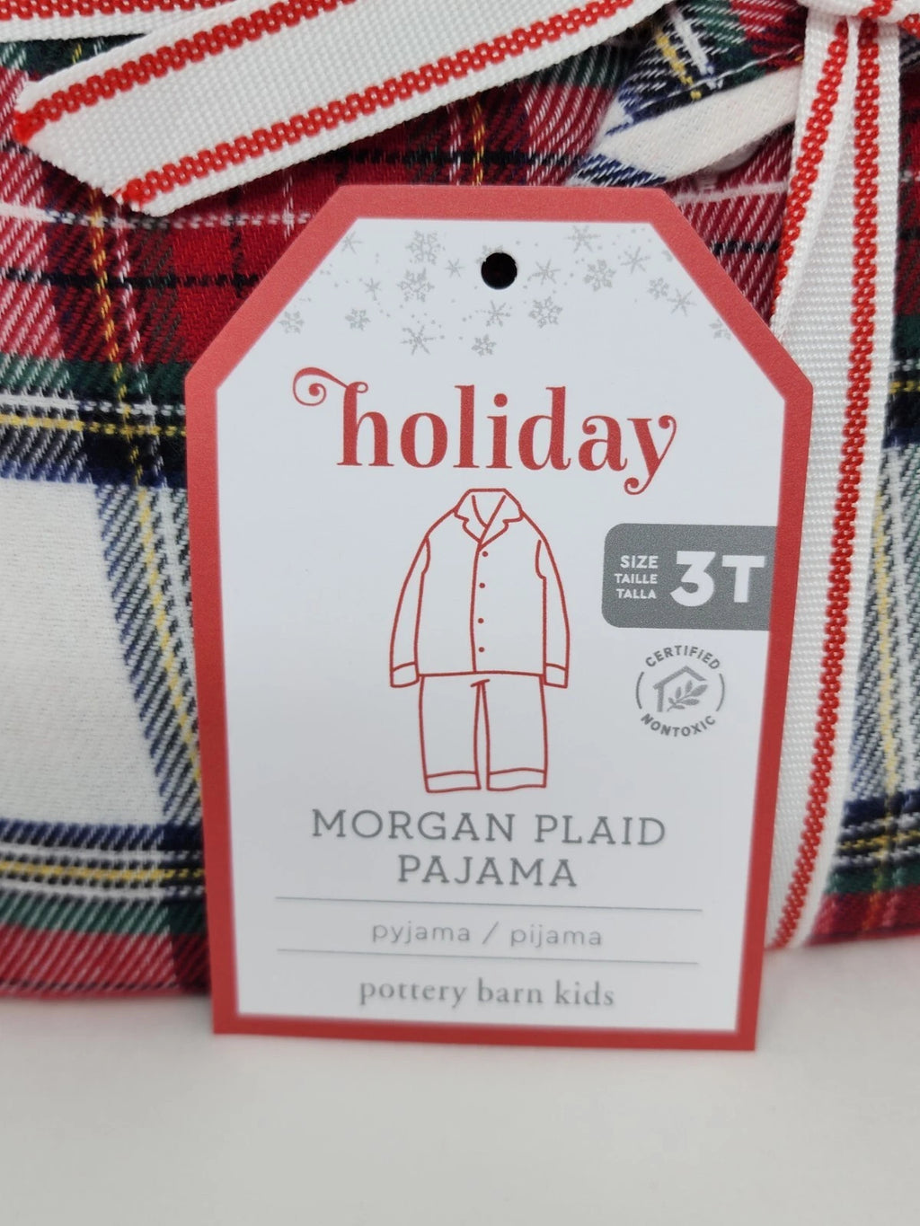 Pottery Barn Kids Toddler 3T Morgan Plaid Flannel Pajamas Holiday Christmas