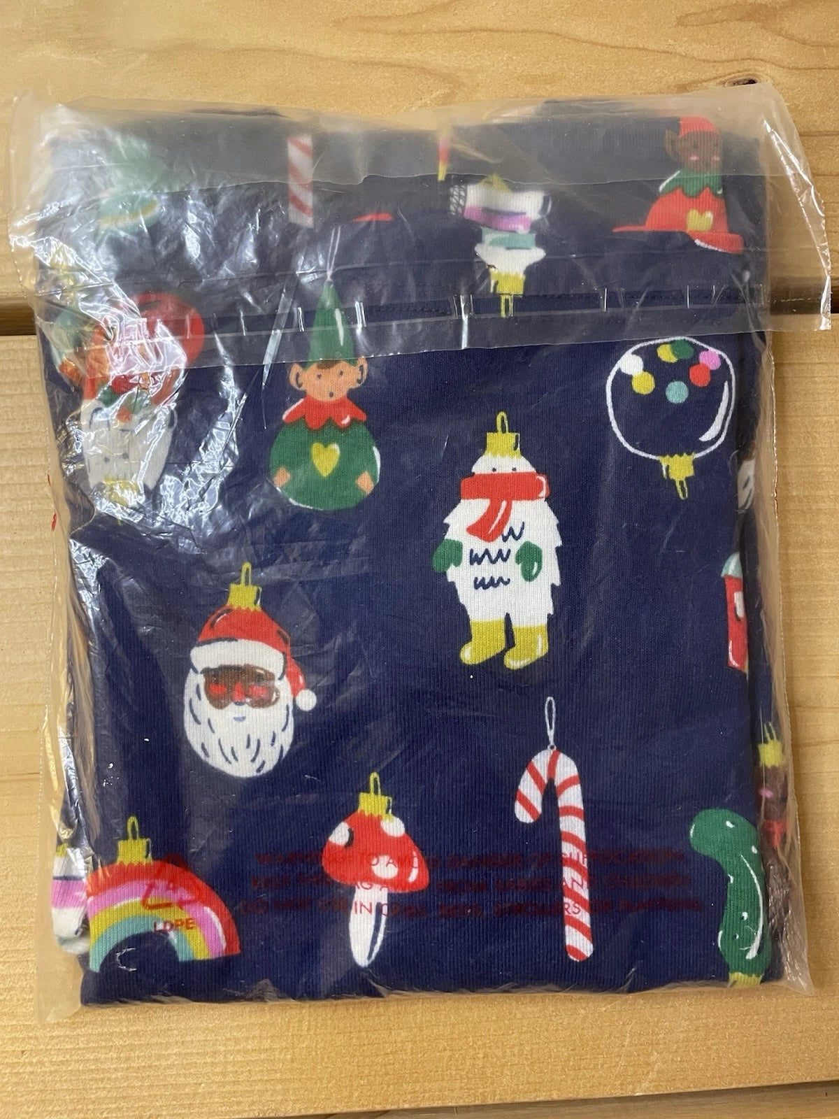 HANNA ANDERSSON CHRISTMAS HOLIDAY ORNAMENTS LONG JOHN PAJAMAS SZ 5/110 Cotton