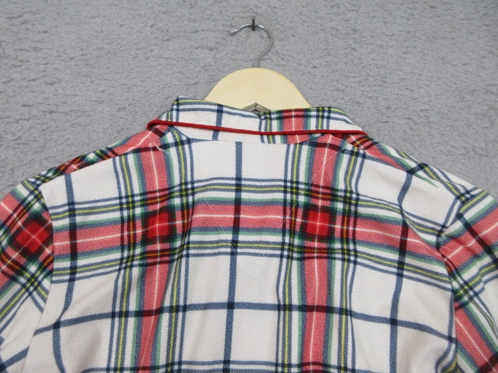 Wondershop Pajama Set Kids Unisex 10/12 Red Plaid Flannel Cozy Lounge Sleepwear