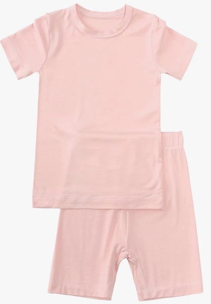 HAPIU Summer Pajamas 4 Pcs 2 Sets Beige & Baby Pink 24 Months 2 Years Girls