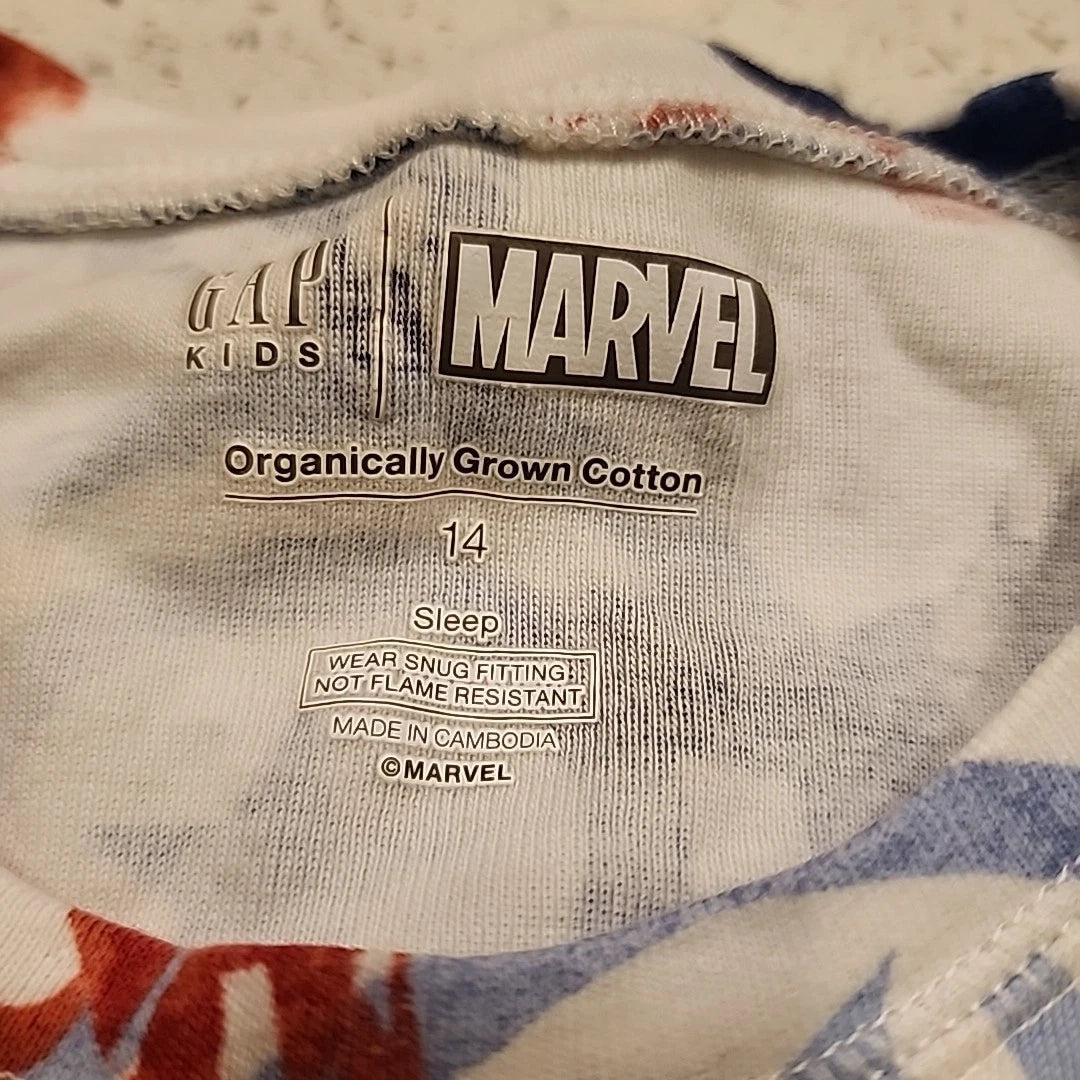 Gap kids Marvel Pajamas Set 14 Shirt Top Shorts Blue Red Cotton
