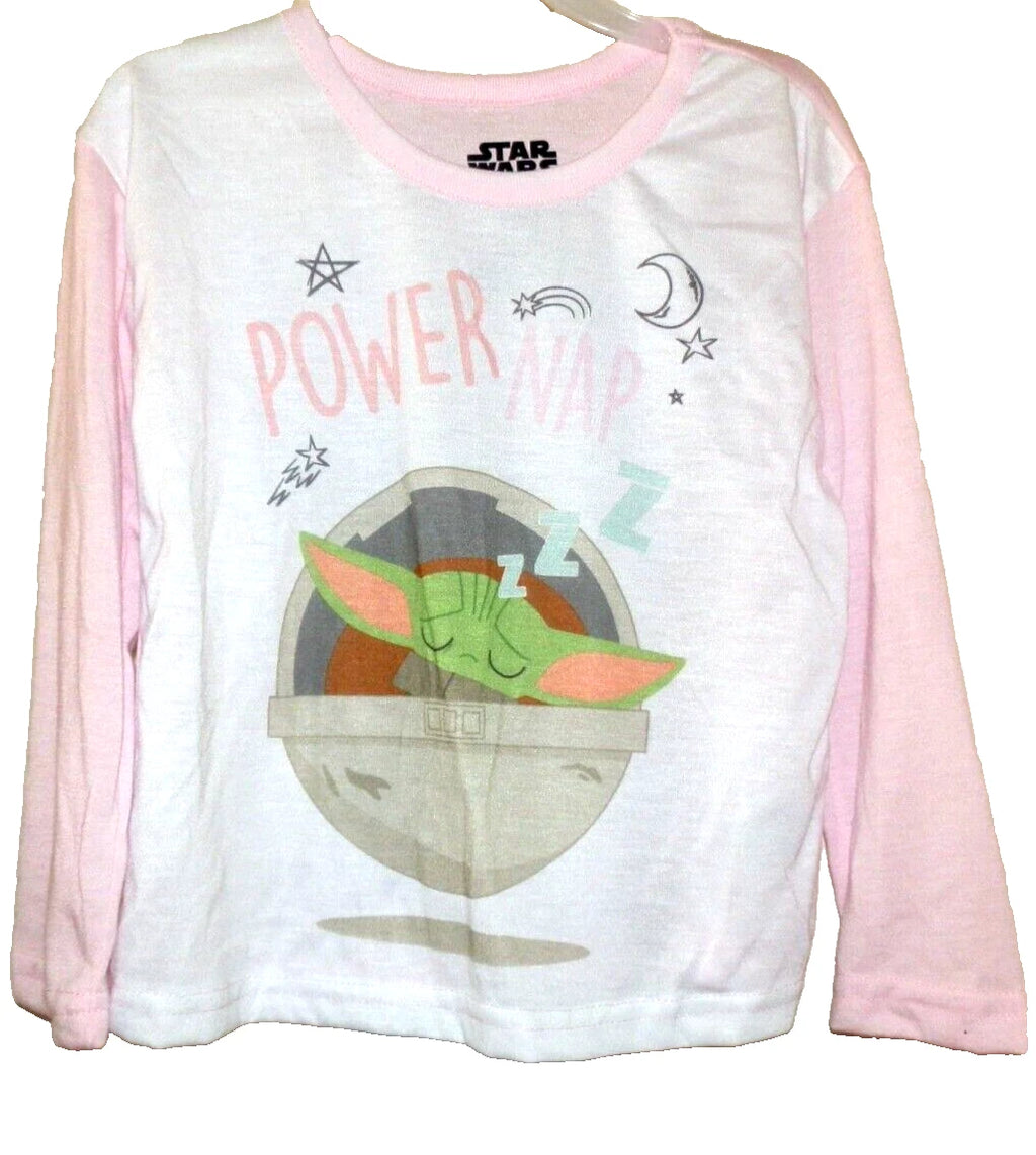 New Girls XS 4-5 Baby Yoda 2 piece Pajama Set Star Wars Power Nap Mandelorian