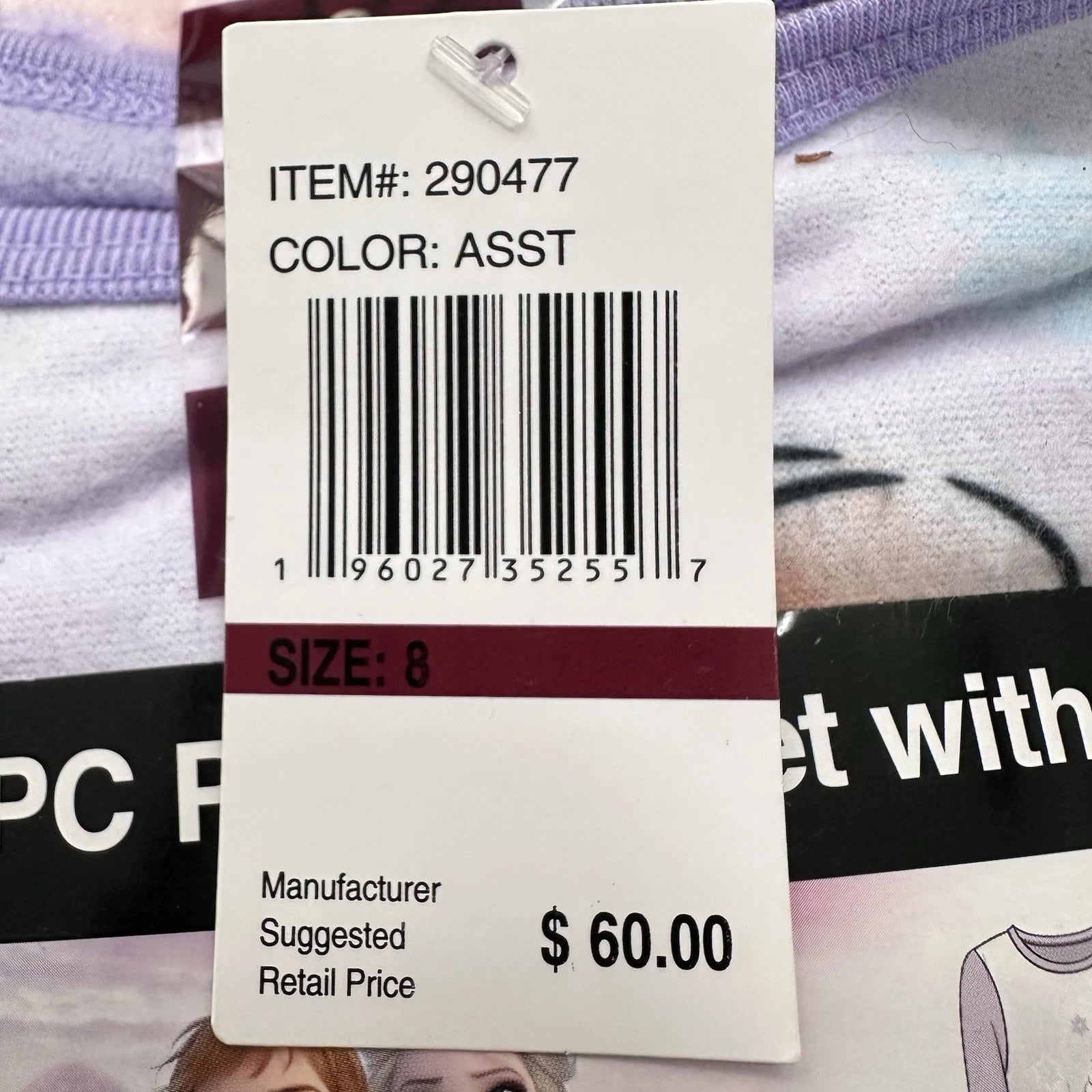 Disney Frozen Plush Robe & 2 Pc Pajamas Size 8 Lilac & Blue Multi MSRP $60 NWT