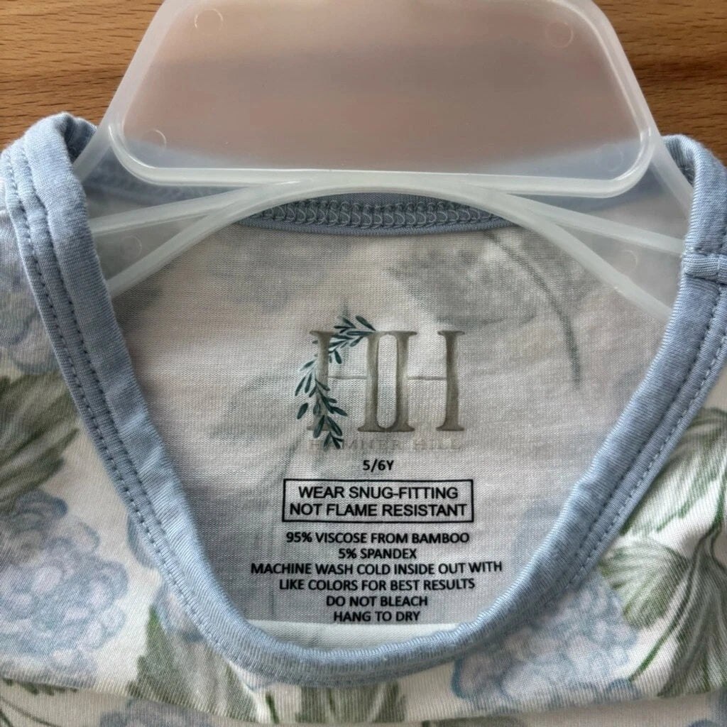 Hamner Hill toddler kids youth 5-6 two piece pajama set garden party Ruffle