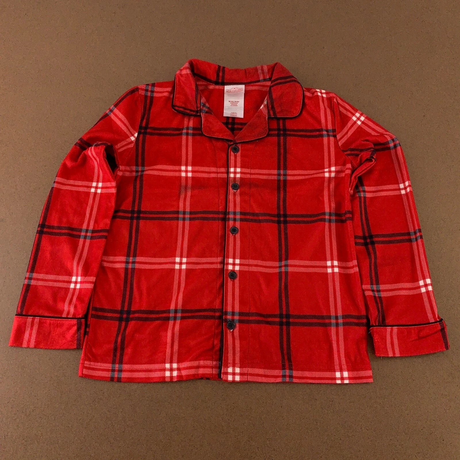 Wondershop Kids Medium (8) Red Plaid Flannel 2 Piece Pajama Set New *Flaw