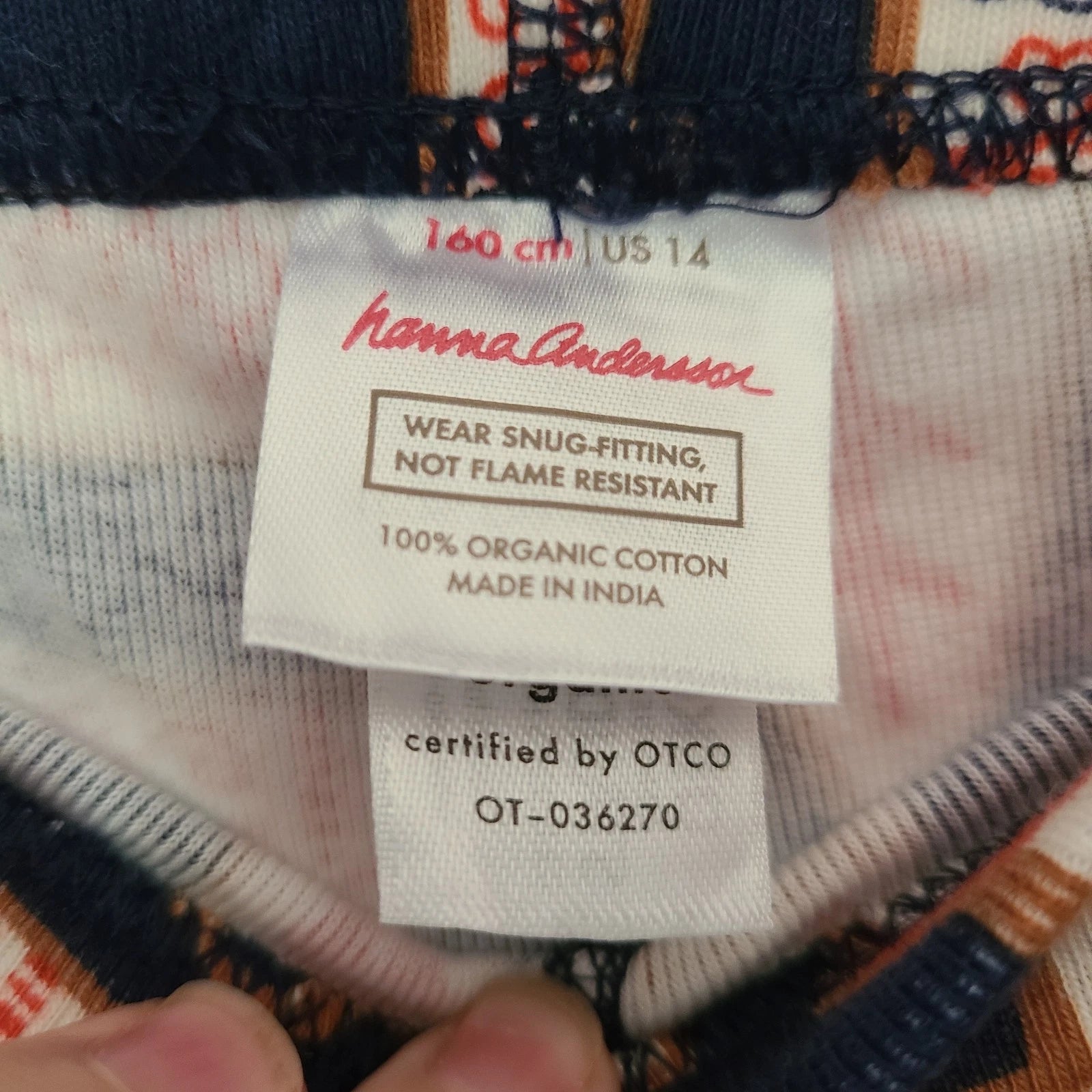 Hanna Andersson Christmas Gingerbread Organic Cotton Long John Pajamas Kids 14